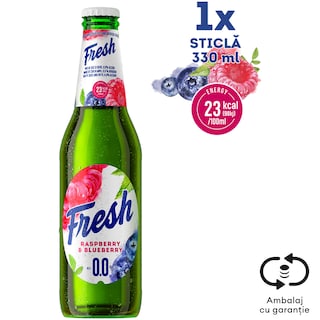 Fresh 0.0 | Bere fara alcool cu suc de zmeura si afine 0.33L