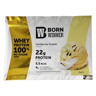 Born Winner | Pudra proteica 69% BCAA fara zahar adaugat vanilie 30g