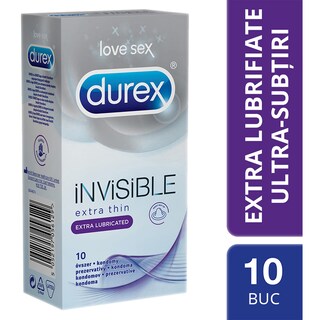 Durex | Invisible | Prezervative Lubricated 10 bucati