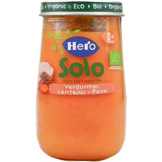 Hero Baby | Meniu ecologic de legume, linte si carne de curcan, + 8 luni 190g