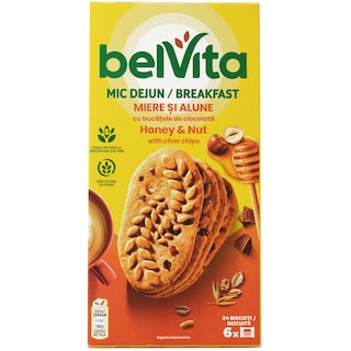 BelVita Breakfast | Biscuiti cu cereale, miere, alune si bucati de ciocolata 300g