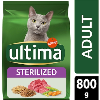 Ultima | Hrana uscata cu vita pentru pisici adulte sterilizate 800g