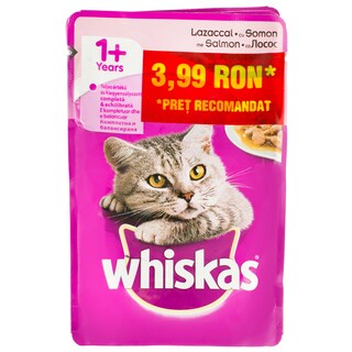 Whiskas | Hrana umeda pentru pisici adulte cu somon 3 bucati 3x100g