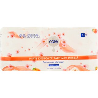 Care | Hartie igienica cu 3 straturi cu miros de piersica 8 role