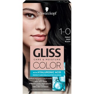 Gliss | Color | Vopsea de par permanenta Color 1-0 Negru Intens 143ml