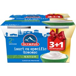 Iaurt cu specific grecesc 2% grasime 3+1x150g