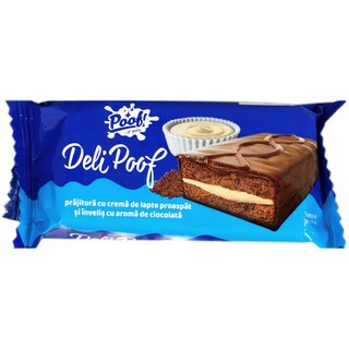 Dr. Oetker | Poof | Prajitura cu crema de lapte si glazura de cacao 39g