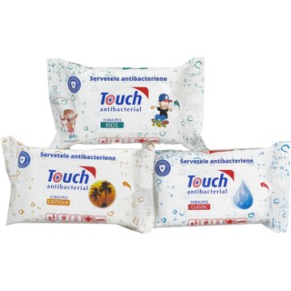 Touch | Servetele umede antibacteriene Violet 15 bucati