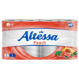 Altessa | Hartie igienica 8 role, 3 straturi, piersica