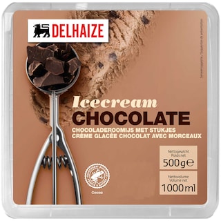 Delhaize | Inghetata cu bucati de ciocolata 1L