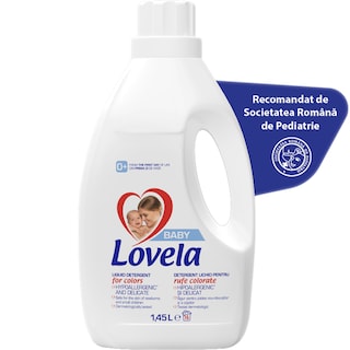 Lovela | Detergent lichid Baby, pentru rufe colorate, 16 spalari 1.45l