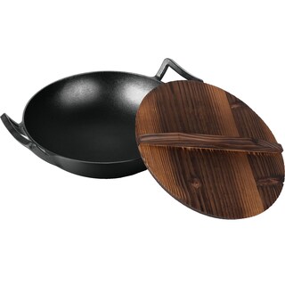 Berlinger Haus | Wok din fonta cu capac de lemn, 30cm