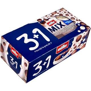 Muller | Iaurt cu gust de vanilie si bilute de ciocolata 4x130g