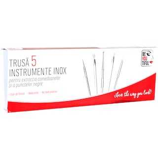 Beyoutiful | Trusa de instrumente din inox pentru extractia comedoanelor si a punctelor negre