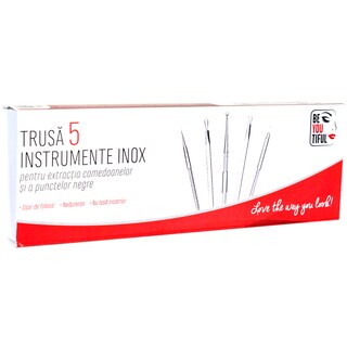 Beyoutiful | Trusa de instrumente din inox pentru extractia comedoanelor si a punctelor negre