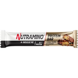 Nutramino | Baton proteic de ciocolata, cu aroma de vanilie si caramel 48g
