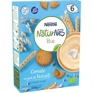 Nestle | Cereale Naturnes Bio cu gust de biscuiti, de la 6 luni 200g