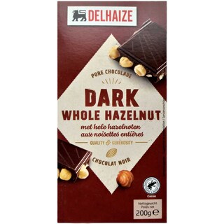Delhaize | Cioclata neagra cu alune de padure 200g