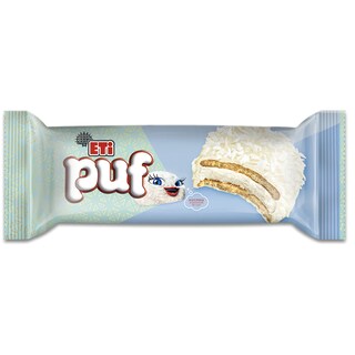 Eti | Puf | Biscuiti cu bezea glazurati cu ciocolata alba 80g