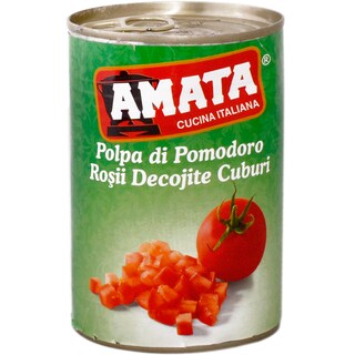 Amata | Rosii decojite cuburi 400g