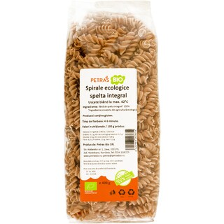 Petras Bio | Spirale ecologice spelta integral 400g
