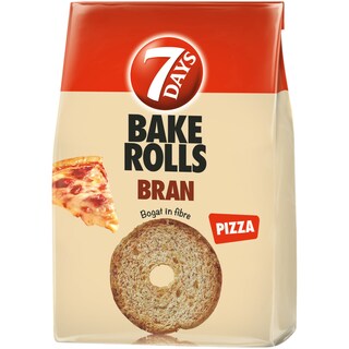 7Days | Bake Rolls Bran | Rondele de paine crocanta cu tarate si aroma de pizza 80g