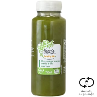 Smoothie mere, mango, ananas, spanac si chia 250ml