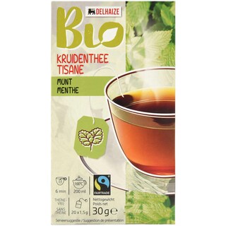 Delhaize Bio | Ceai bio de menta 20x1.5g