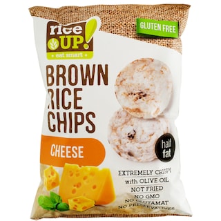 Rice Up | Chipsuri din orez brun integral cu branza 60g