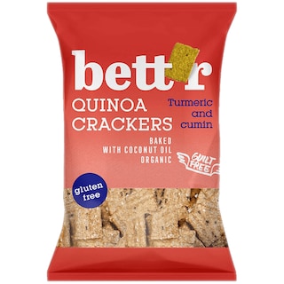 Bettr | Crackers bio din quinoa, turmeric si cumin fara gluten 100g