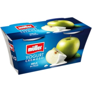 Muller | Iaurt cremos cu bucati de mere 2x125g