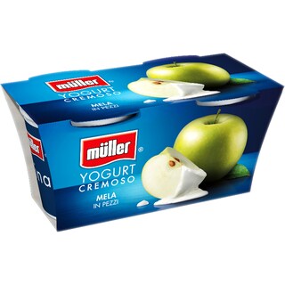 Muller | Iaurt cremos cu bucati de mere 2x125g