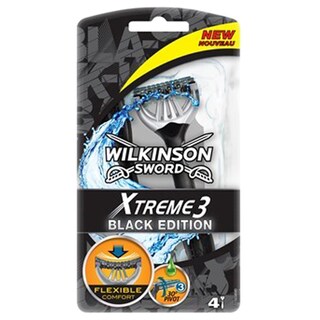 Wilkinson | Aparat de ras Xtreme Black Edition, 3 lame, 4 bucati