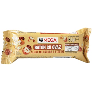 MEGA | Baton cu ovaz, alune de padure si stafide 60g