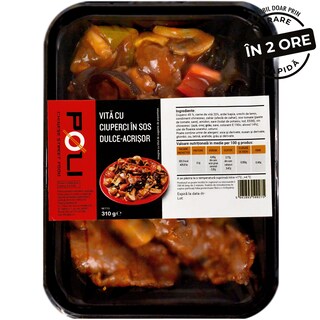 Poli | Vita cu ciuperci in sos dulce acrisor 310g