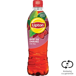 Lipton | Ice Tea | Bautura racoritoare cu ceai negru si suc de zmeura 0.5L