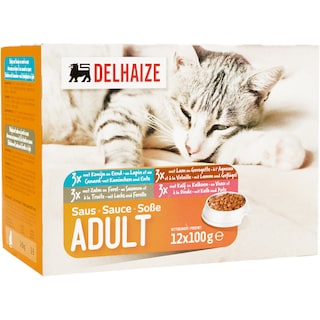 Delhaize | Hrana umeda pentru pisici adulte  12x100g