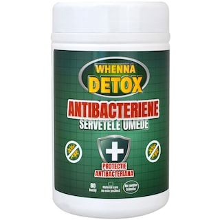 Detox | WHENNA | Servetele umede antibacteriene 80 bucati