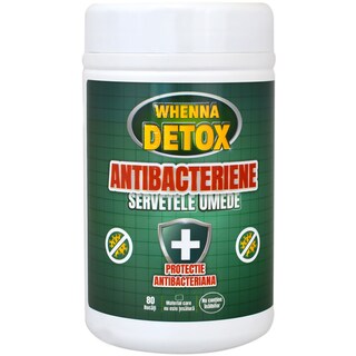 Detox | WHENNA | Servetele umede antibacteriene 80 bucati