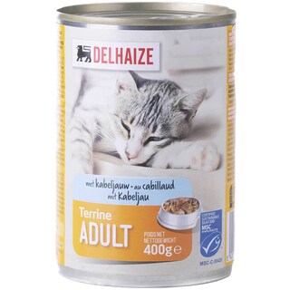 Delhaize | Terina cu cod pentru pisici adulte 400g