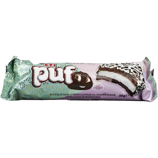 Eti | Puf | Biscuiti cu cacao cu bezea glazurati cu ciocolata neagra 80g