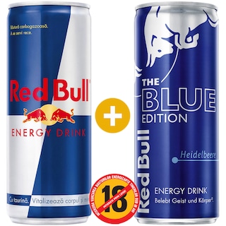 Red Bull | Pachet 2 doze bautura energizanta clasic si afine 2 bucati 2x0.25l