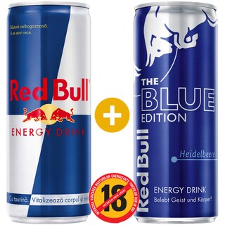 Red Bull | Pachet 2 doze bautura energizanta clasic si afine 2 bucati 2x0.25l
