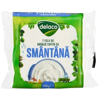 Delaco | Branza topita cu smantana, 7 felii, 140g