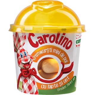 Caroli | Carolino | Crenvursti mini de pui, cu lapte si unt 150g