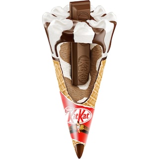 KitKat | Cornet cu inghetata de cacao si aroma de vanilie, cu sirop de cacao si napolitana 68g