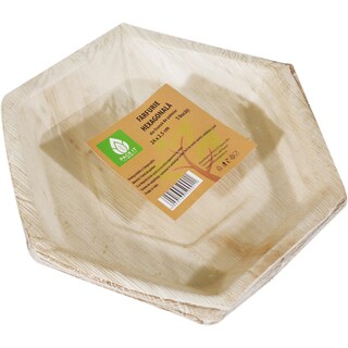 Pack It Nature | Farfurie hexagonala din frunza palmier, 5 bucati