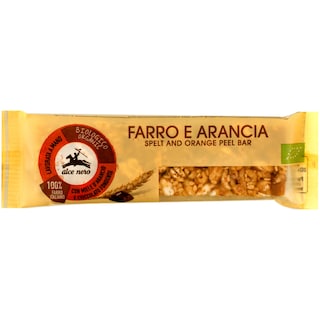 Alce Nero | Baton din grau cu miere de portocale si ciocolata 22g