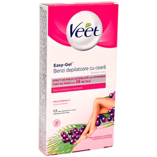Veet | Benzi depilatoare cu ceara pentru piele normala 12 benzi