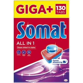 Somat | All in One | Detergent pentru masina de spalat vase, 130 tablete